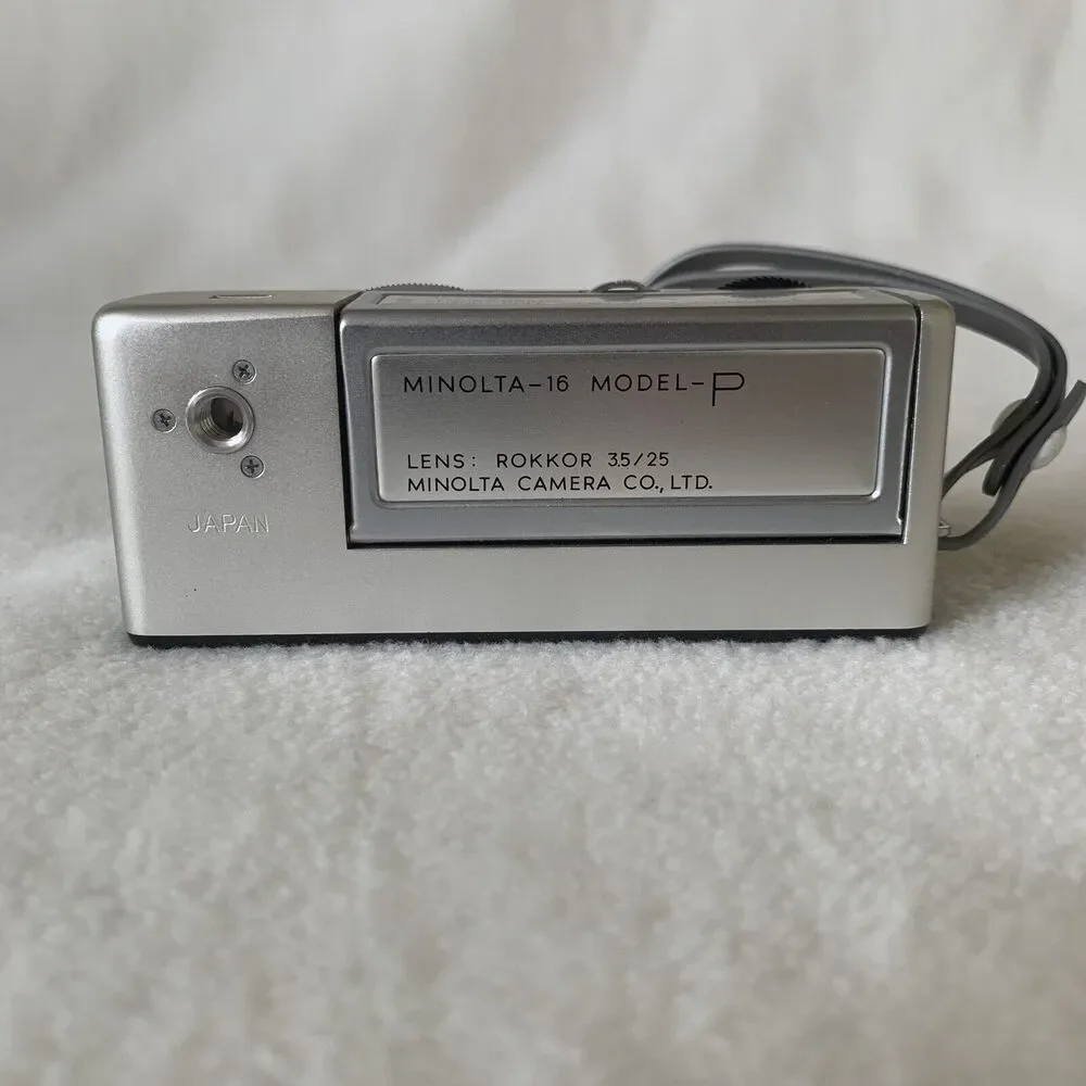Vintage Minolta 16-Ps Film Spy Camera Kit w Flash, Clamp, Film, Manuals Box MINT